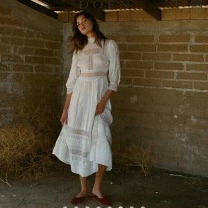 NWT DOEN Magnolia dress - Salt white - M -Victorian - maxi